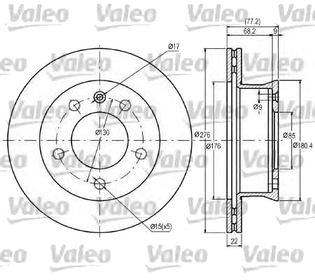 VALEO 187041 Bremseskive
