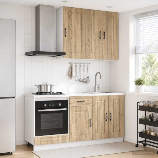vidaXL Kjøkken enhet KALMAR 5 pcs Sonoma eik Konstruert tre vidaXL Kjøkken enhet KALMAR 5 pcs Sonoma eik Konstruert tre