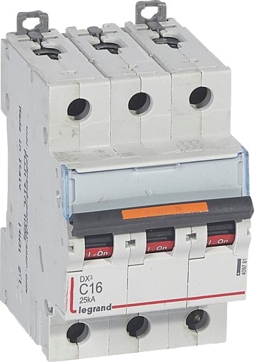 Legrand DX3 MCB automatsikring C16 3P 3M 25kA
