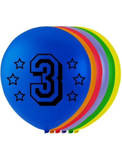 3 tall 8 stk Flerfargede Ballonger 26 cm