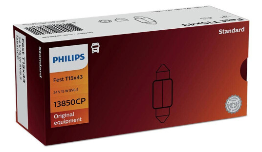 Philips pære T15x43 Festoon 10 pakning