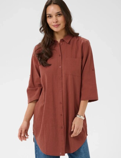 Kaffe Kapauline Shirt Dress Red 38