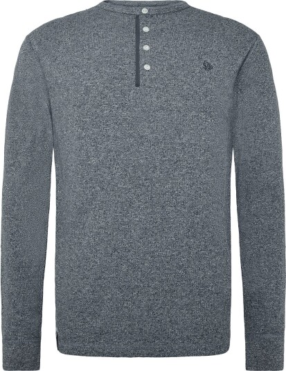 Superdry Mini Slub Waffle Ls Grandad Blue M