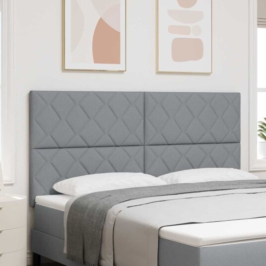 Hodestøtte Diamond Blocks Design Lysegrå 180 cm Stoff