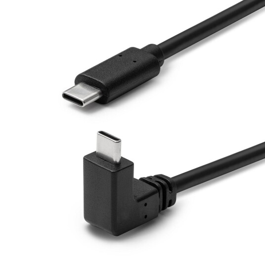 MicroConnect 1m USB-C 3.2 Gen2 Kabel Vinklet 60W 10Gbps Svart