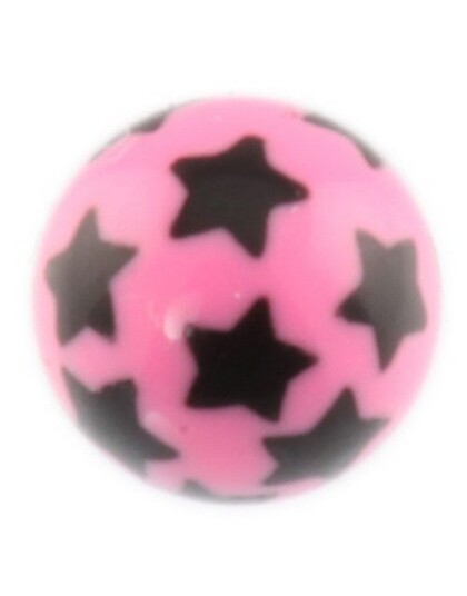 Stjernenatt Rosa Akrylkule Strl 6 mm kule til 1.6 mm stang