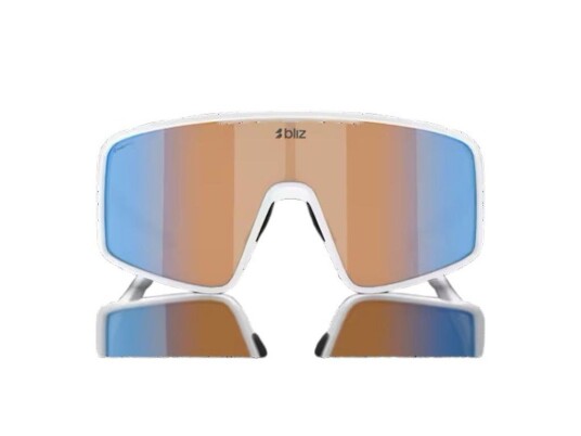 Bliz P001 Large 38 sykkelbriller coral/orange mirror blue lens matt white