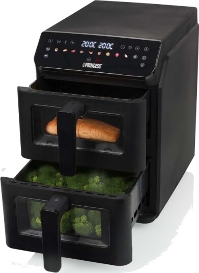 Princess 2 x 5,6L Stacked Airfryer med 3000W og 11 programmer - Svart Princess 2 x 5,6L Stacked Airfryer med 3000W og 11 programmer - Svart
