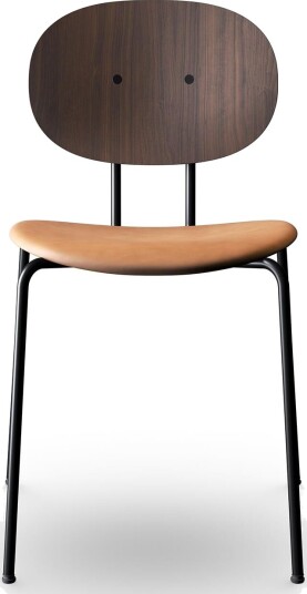 Sibast Furniture Piet Hein Spisestol Sort i Valnøtt og Konjakkskinn