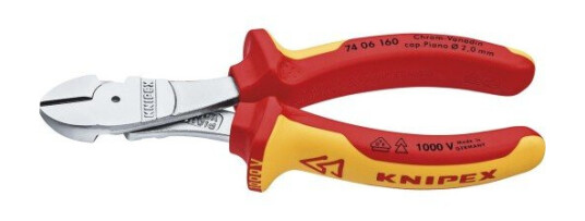 Knipex 160mm Kraftsideavbiter VDE med Kromvanadiumstål