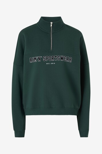 Aim'n Collegegenser Varsity Sweat Half Zip Grønn