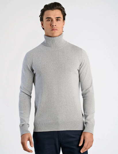 Lindbergh 100% Recycle Knit Round Neck - Grey - XXXL