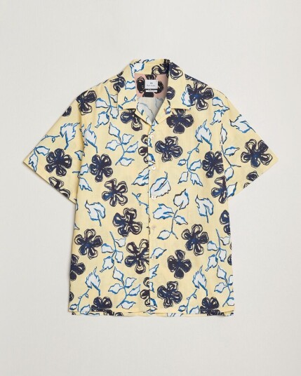 PS Paul Smith Floral Short Sleeve Shirt Yellow