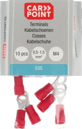 Carpoint Ringkabelsko 535 M4, 0,5–1,5 mm², 10 Stk Rød