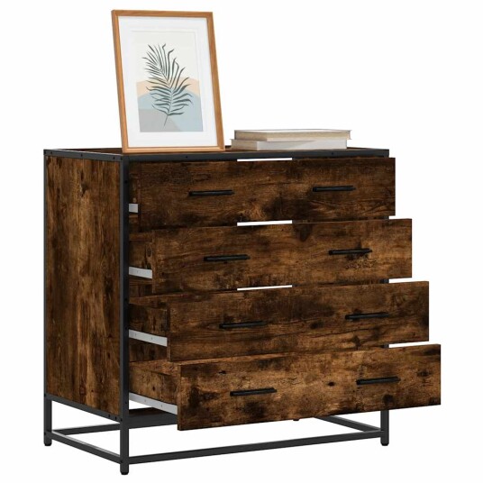 Kommode røkt eik 70x41x70 cm konstruert tre 8721102841408