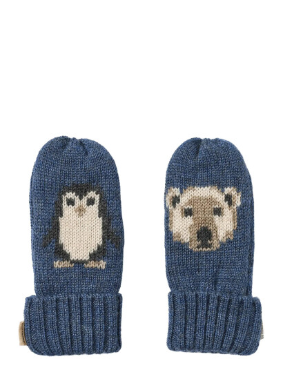Wheat Jacquard Mittens Towsi - Blue - L
