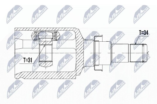 Nty Drivknute drivaksel NTY NPW DW 021