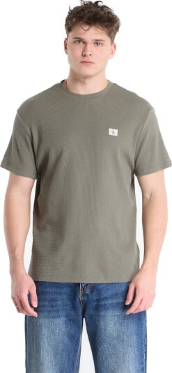 Calvin Klein Jeans Ss Waffle Badge Crewnk Tee Khaki green M