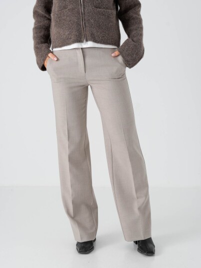 Selected Femme Rita Mid Waist Wide Pant Beige 44/34