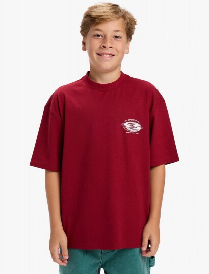 Quiksilver Mercury Worldwide Ss Tee Yth   Burgundy   10