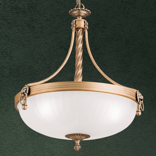 Orion Pendellampe i glass Rocca, dimbar, Bronse / messing, Stue / spisestue, Metall, Antikk