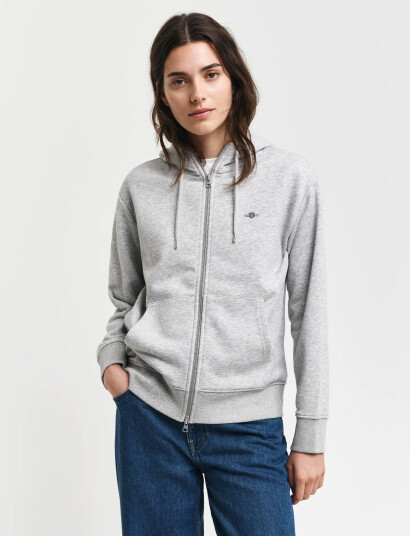 GANT Shield Zip Hoodie - Grey - XL
