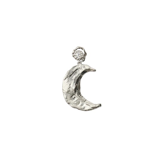 Stine A Jewelry Claire de Lune Flow Earring Silver Right Sølv farge Hvit
