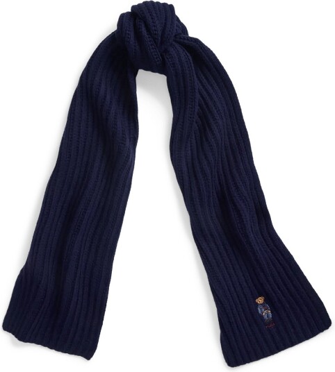 Polo Ralph Lauren Polo Bear Rib-Knit Scarf - HUNTER NAVY - One Size
