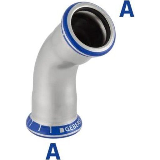 Geberit 42 mm 45° Rørdeler Stål med Trykkindikator