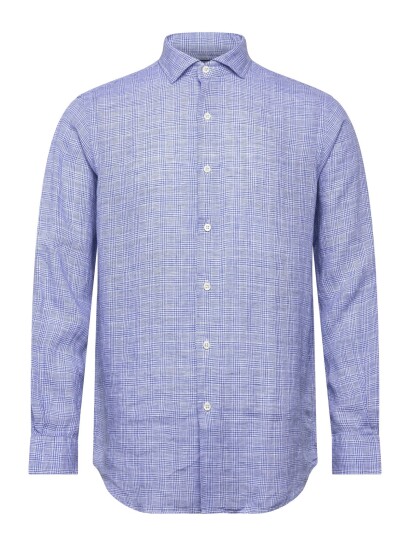 Polo Ralph Lauren Classic Fit Plaid Linen Shirt   Blue   XXL