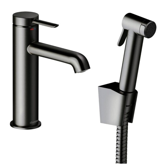 Damixa Iris Servantbatteri med Sidedusj Børstet Grafitt KO-9103055