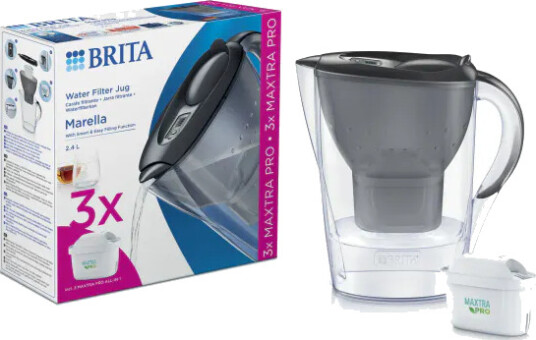 Brita Marella Vannfilterkanne grå 2,4 l inkl. 3 filter