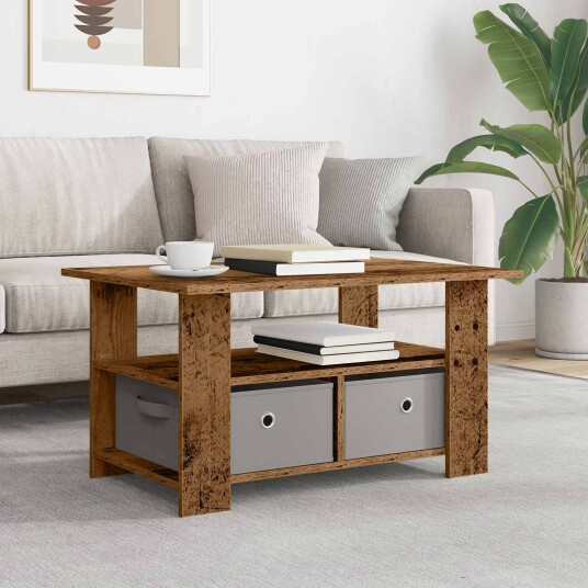 Kaffebord med skuff Gammelt tre 77 x 55 x 42 cm Konstruert tre