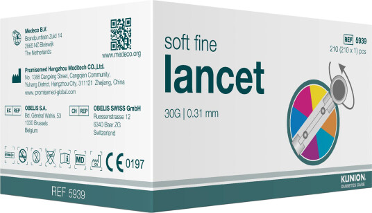 Klinion Soft Fine lansetter flerfarget 30G 0,31 mm 210 stk Klinion Soft Fine lansetter flerfarget 30G 0,31 mm 210 stk