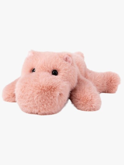 Teddykompaniet Liggande Flodhäst Aprikos   Pink   30 CM