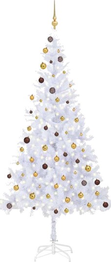 vidaXL Kunstig juletresett med LED og kuler 210 cm 910 grener vidaXL Kunstig juletresett med LED og kuler 210 cm 910 grener