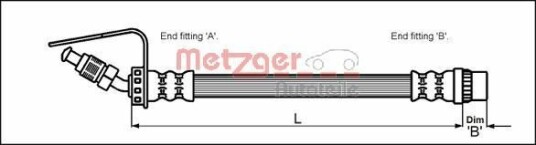 Bremseslange METZGER 4114762