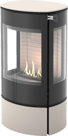 Caro 90 sand frittstående biopeis med sideglass og glassdør Caro 90 sand frittstående biopeis med sideglass og glassdør