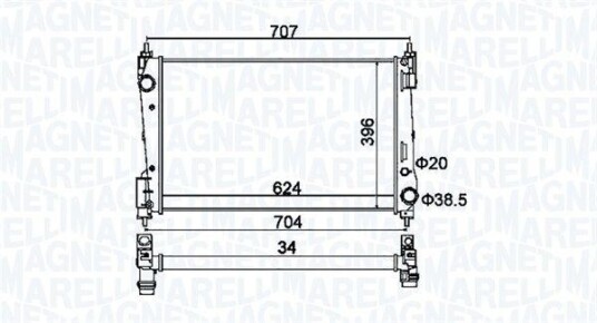 Radiator MAGNETI MARELLI 350213151200 Radiator MAGNETI MARELLI 350213151200