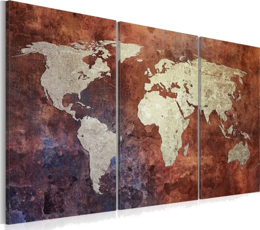 Bilde Rusty world map 90x60 Artgeist sp. z o. o.
