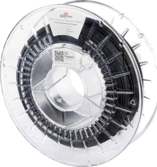 Spectrum PA6 Low Warp GF30 Filament 1.75 mm 500 g Sort 80740 Spectrum PA6 Low Warp GF30 Filament 1.75 mm 500 g Sort 80740