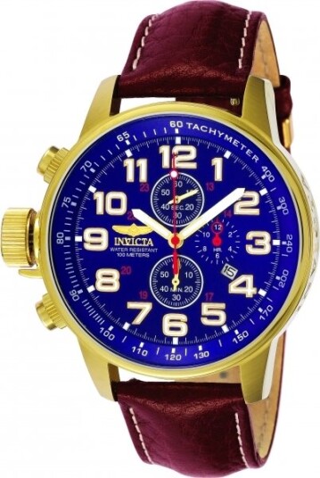 Invicta Herreklokke 3329 Force Lefty Blå/Lær Ø46 mm