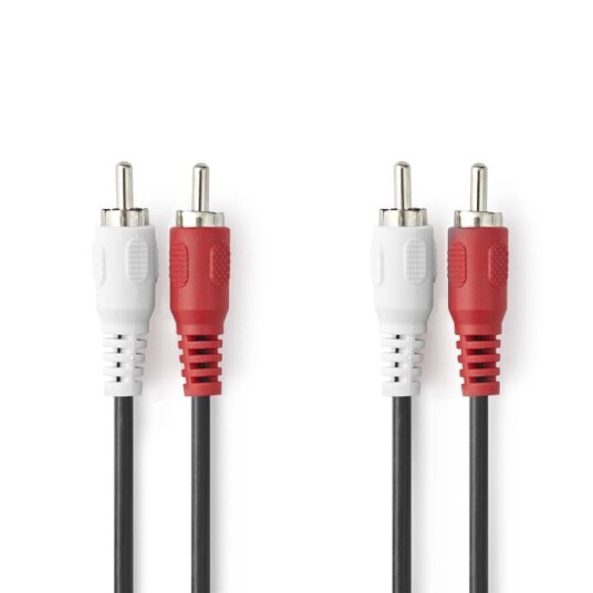 Nedis Stereo lydkabel | 2x RCA Han | 2x RCA Han | Nikkel belagt | 1.50 m | Rund | Sort | Label Nedis Stereo lydkabel | 2x RCA Han | 2x RCA Han | Nikkel belagt | 1.50 m | Rund | Sort | Label