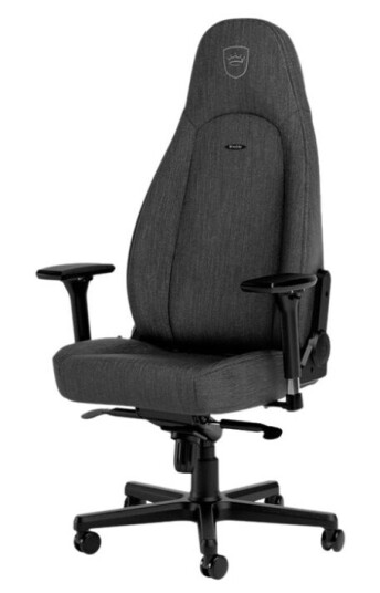 Noblechairs Icon Tx - Stol - Ergonomisk - Armlener - T-Formet - Tipping - Aluminium Polyuretan Stoff Minneskumplast Nylon/Polyetylen Kaldskum Stålramme - Antrasitt Noblechairs Icon Tx - Stol - Ergonomisk - Armlener - T-Formet - Tipping - Aluminium Polyuretan Stoff Minneskumplast Nylon/Polyetylen Kaldskum Stålramme - Antrasitt