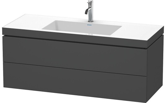 Duravit L-Cube Servantskap m/2 skuffer 1200x500x480 mm Grafitt Matt