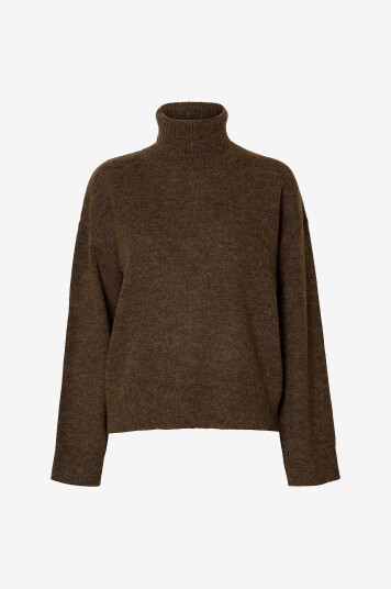 Selected FEMME Polohals slfLulu LS Knit Roll Neck Natur