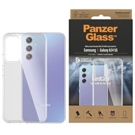 PanzerGlass HardCase Deksel til Samsung Galaxy A34 5G - Transparent Antibakteriell