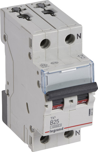 Legrand 5 stk TX³ MCB automatsikring B25 1P+N 2M 10/10kA