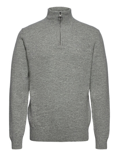 Barbour Barbour Essential Lambswool Half Zip Knit - Grey - L