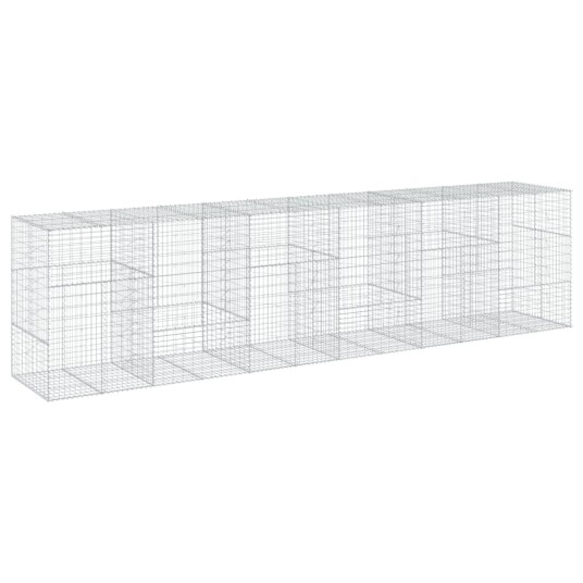 Gabionkurv med deksel 600x100x150 cm galvanisert jern Gabionkurv med deksel 600x100x150 cm galvanisert jern
